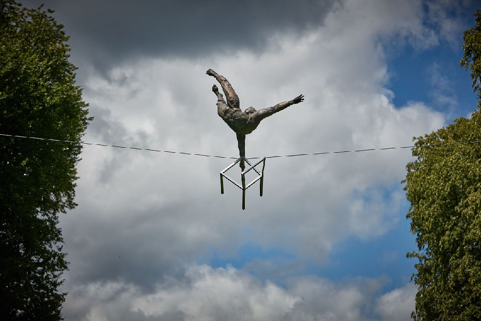 Acrobat With Chair by Jerzy Kędziora at Old Westbury Gardens