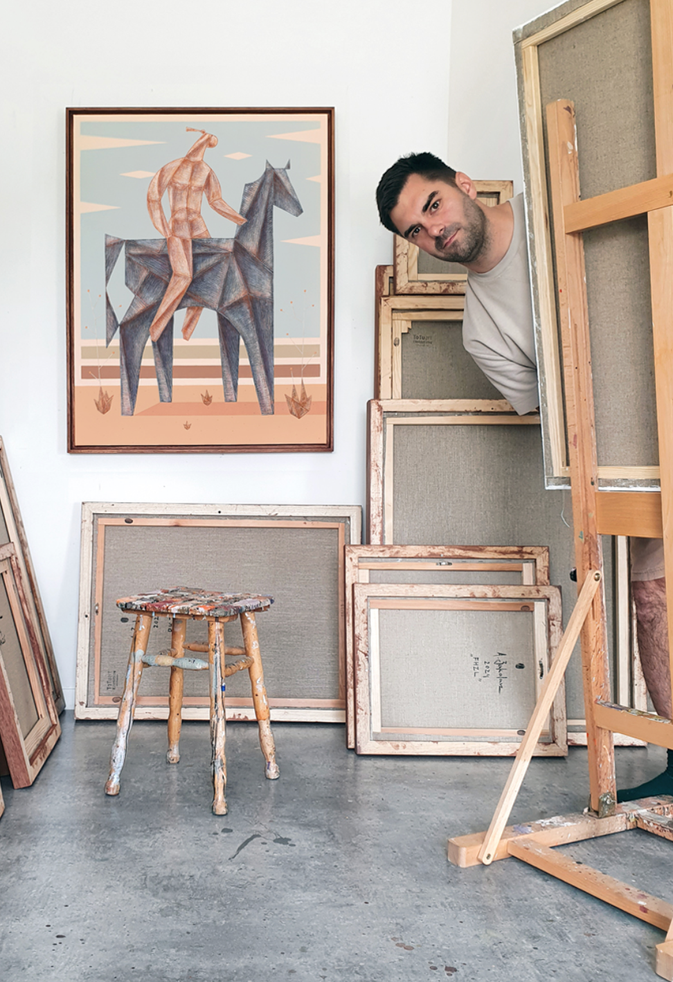 Adam Bakalarz in his studio