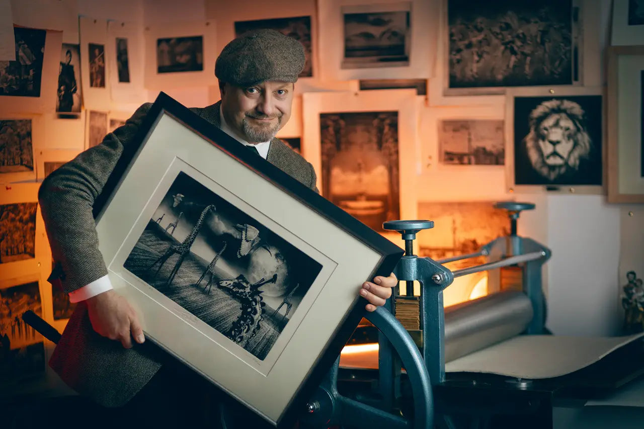 Andrzej Wiktor in his studio