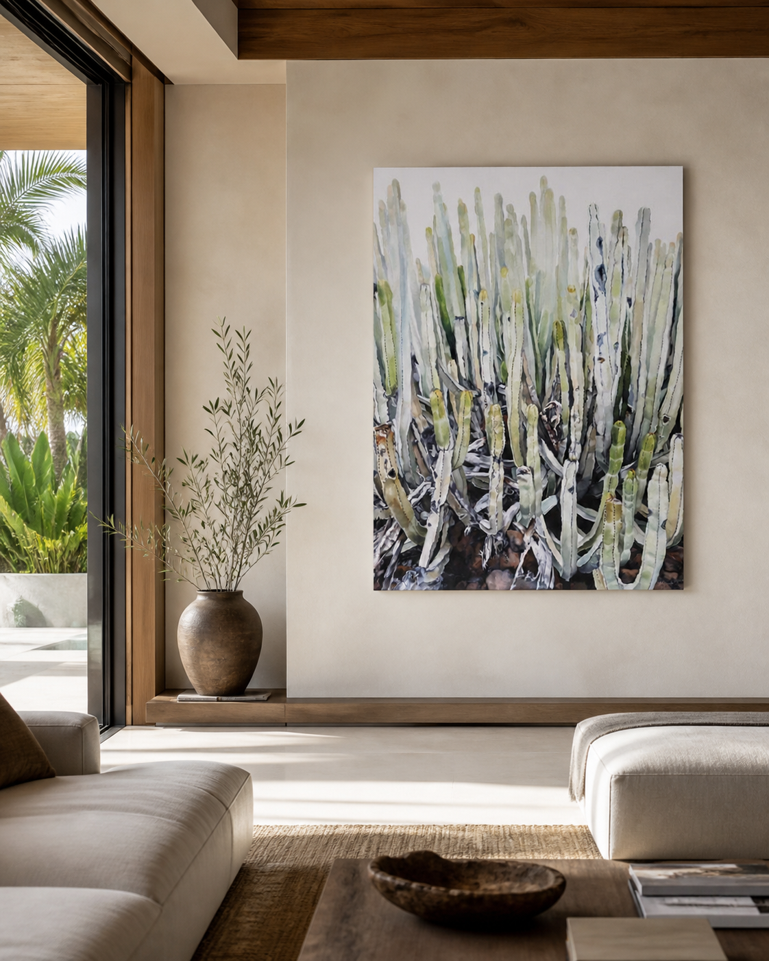 Cacti from El Médano by Aleksandra Prusinowska installed in a contemporary Florida residence