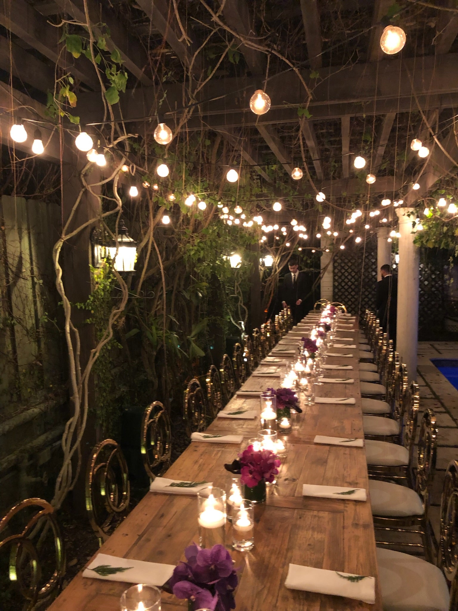 Private garden gathering