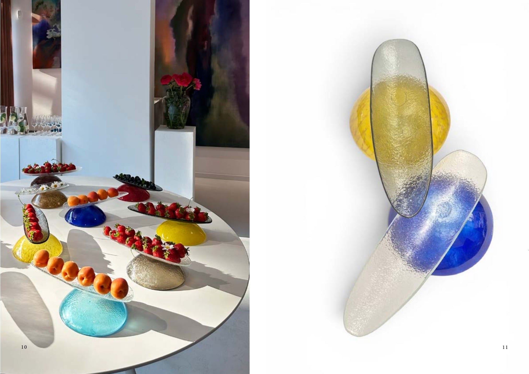 MAKOS sculptural glass tableware installation by Maria Kostrzak